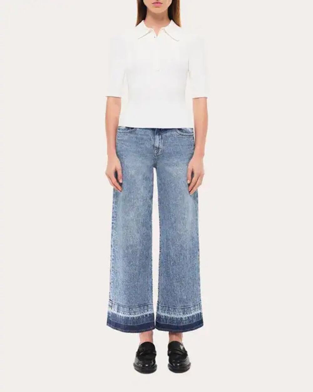 NWT Simkhai Jude Released Wide-Leg Jeans Blue Size 30